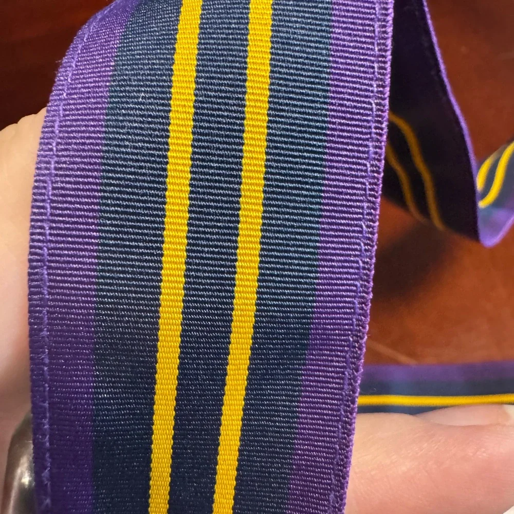 Polo Ralph Lauren Purple Navy and Yellow Striped Belt - Picture 7 of 8